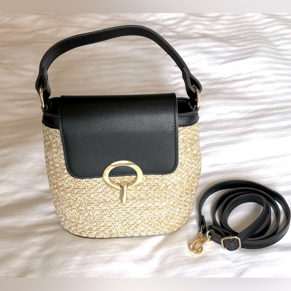 Woven Bucket Crossbody Bag